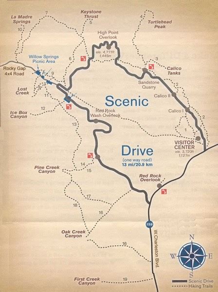 Red Rock Canyon Trail Map - Red Rock Canyon National Conservation Area ...