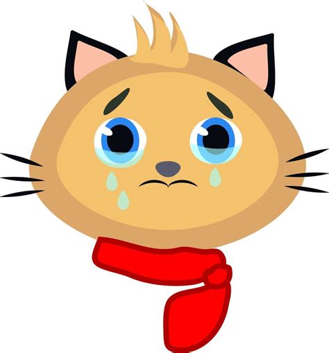 gato llorando, ilustración, vector, sobre un fondo blanco. 13746949 ...