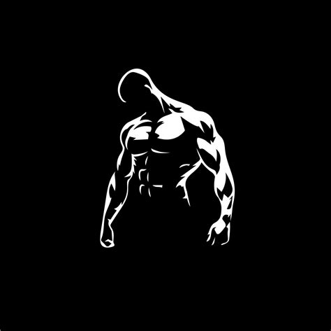 Bodybuilder male figure icon, GYM logo template, athletic man sign ...