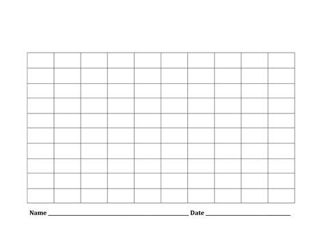 Blank 100 Chart Free Printable