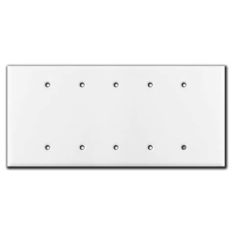 5 Gang Blank Switch Plate Covers - White | Kyle Switch Plates