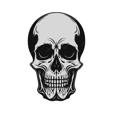 Premium Vector | Free vector vintage human skull concept halloween ...