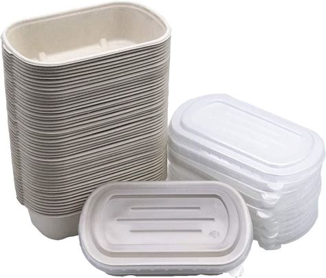 Amazon.com: [50 Pack] 32oz Eco-Friendly Disposable Bowls with Lids ...