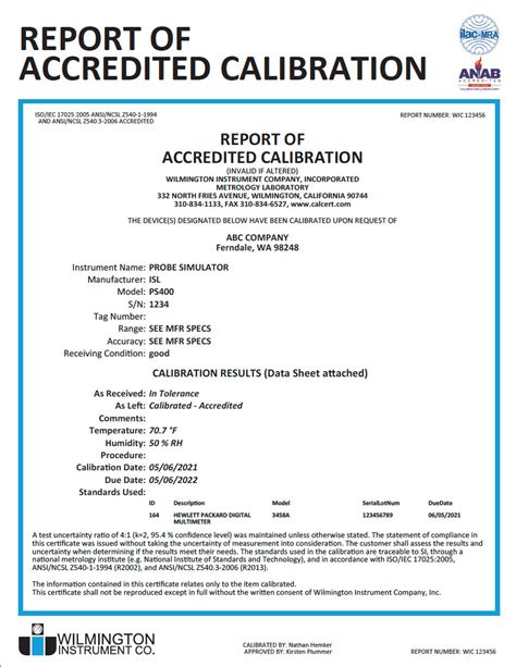 Dérivation Bot mauvaise humeur instrument calibration certificate ...