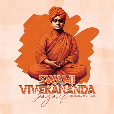 Premium PSD | Swami vivekananda jayanti national youth day celebration ...