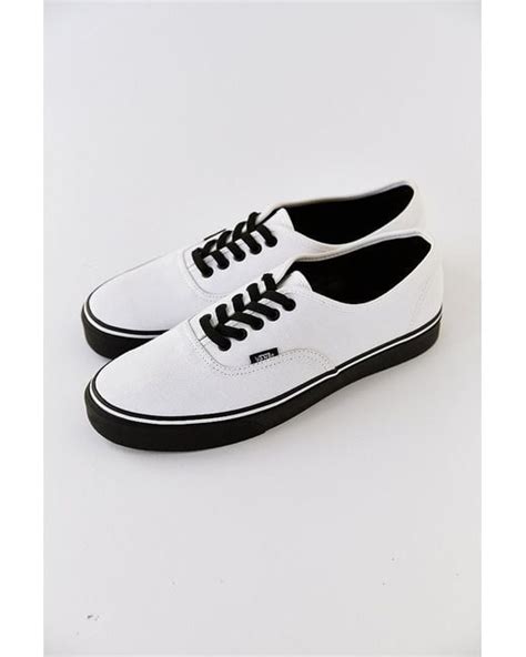 Vans Authentic Black Sole Men'S Sneaker in White for Men | Lyst