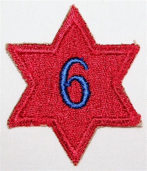 G064. WWII 6TH INFANTRY DIVISION PATCH VARIATION - B & B Militaria