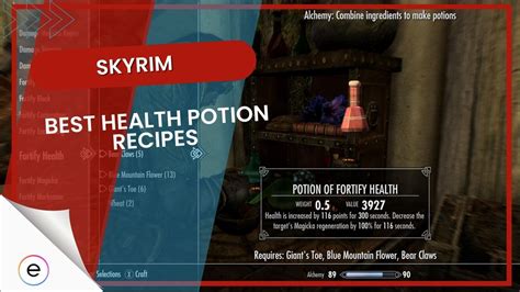 Skyrim: Health Potions [How To Make & Best Ingredients]