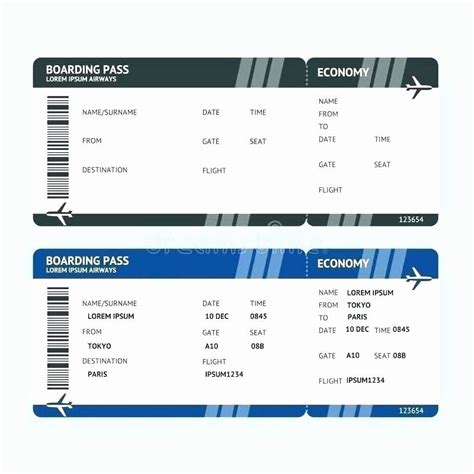 Plane Ticket Template Word Awesome Fake Airline Ticket Template Free ...