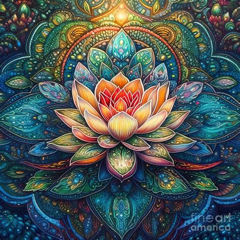 Lotus Mandala Painting 3 Painting by Mark Ashkenazi - Pixels