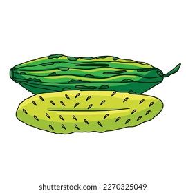 Cute Cartoon Bitter Gourd Clipart Page Stock Vector (Royalty Free ...