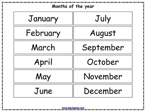 Fabulous Months Of The Year Labels Printable Preschool Worksheets Sinhala