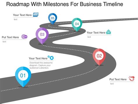 Roadmap with milestones powerpoint template - Slidevilla