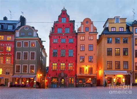 Gamla Stan Houses at Night in Stockholm Photograph by Anastasy ...