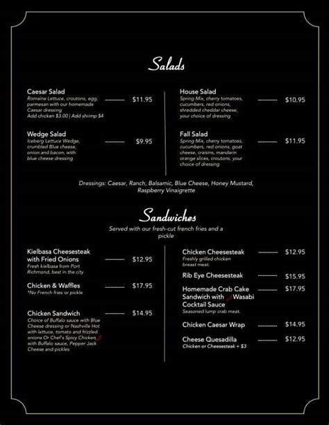 The Bar & Restaurant Menu At Historic 1720 In Chalfont