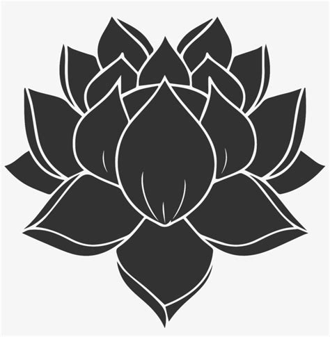 Karoo Retreat - All Black Lotus Flower Tattoo Transparent PNG ...