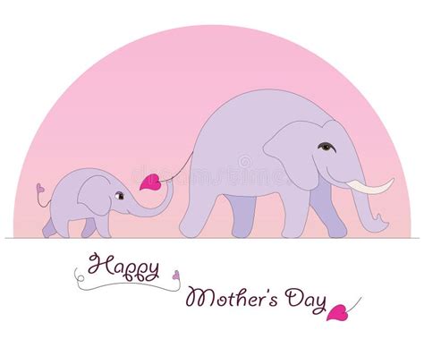 Happy Elephant Mother S Day Card Stock Vector - Illustration of ...