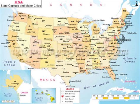 US Largest Cities Map