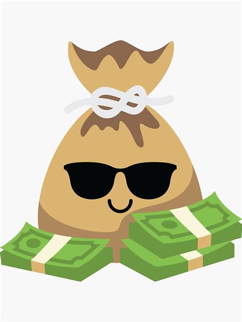 "Money Bag Emoji " Sticker by HippoEmo | Redbubble