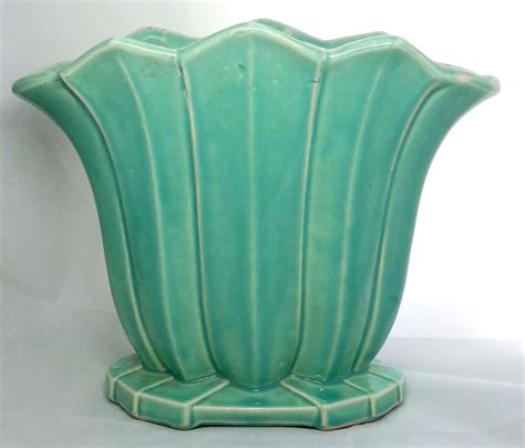 Aqua McCoy double handle vase, Art Deco pottery, Aqua McCoy pottery ...