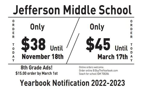 Yearbook 2022-2023 Pre-orders | Jefferson Middle School