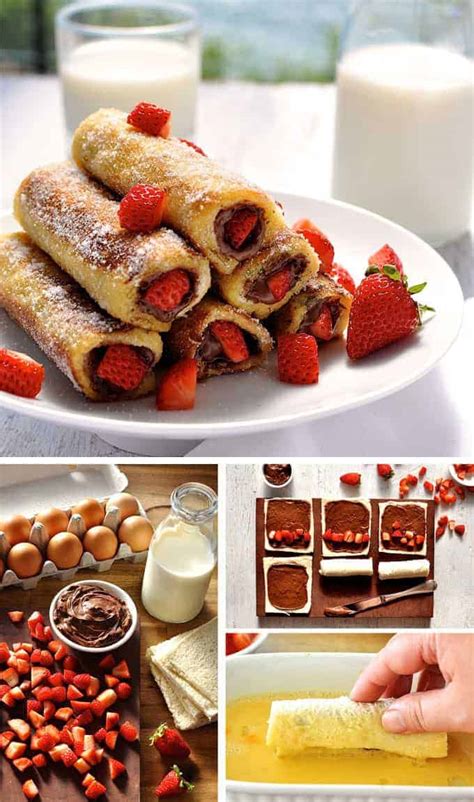 Strawberry Nutella French Toast Roll Ups | RecipeTin Eats