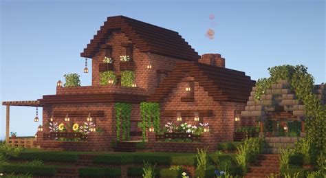 Casa de ladrillo acogedora en Minecraft