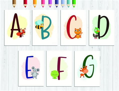 Animal Alphabet Flash Cards Homeschool Activities ABC | Etsy