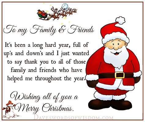 Daveswordsofwisdom.com: Wishing Merry Christmas To Family & Friends.