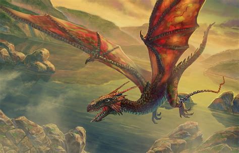 Red dragon flying on sky digital wallpaper HD wallpaper | Wallpaper Flare