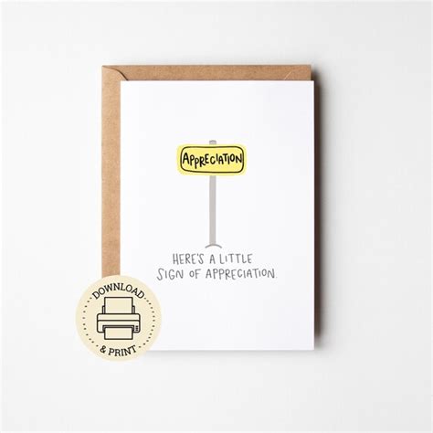 Appreciation Thank You Greeting Card Printable Card - Etsy