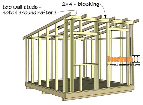 10×10 Lean To Shed Plans – Construct101 – The DIY Blog