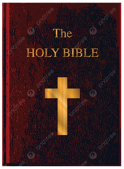 Red Cover Holy Bible Isolated Drawing Scripture Vector, Isolated ...