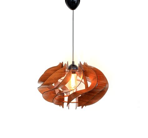 Wood Pendant Light Mid Century Modern Handmade Lamp Ceiling - Etsy