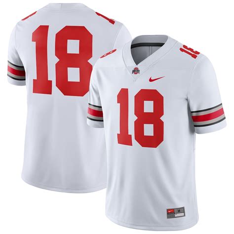 Nike #18 Ohio State Buckeyes White 2018 Game Football Jersey