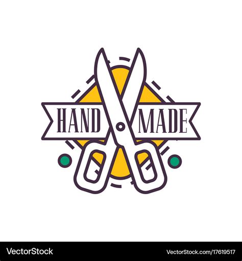 Handmade logo template retro needlework craft Vector Image