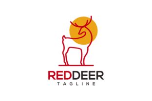 Red Deer Logo Design Graphic by agusbolang1616 · Creative Fabrica