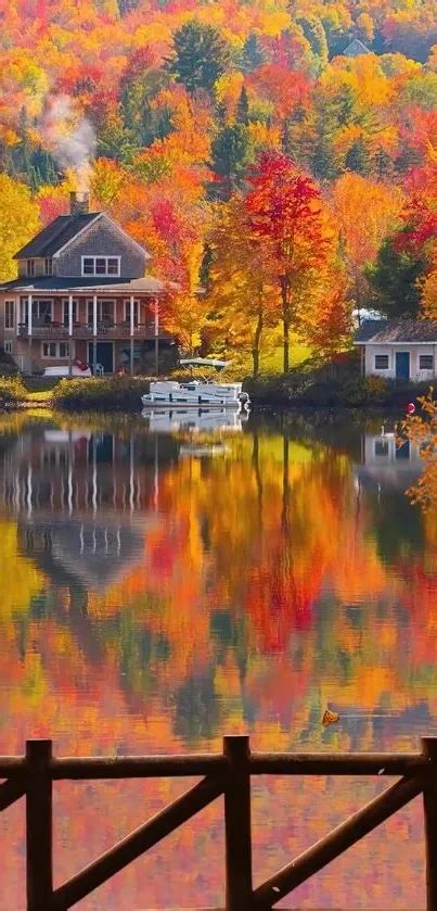 Autumn Lake House View - free download