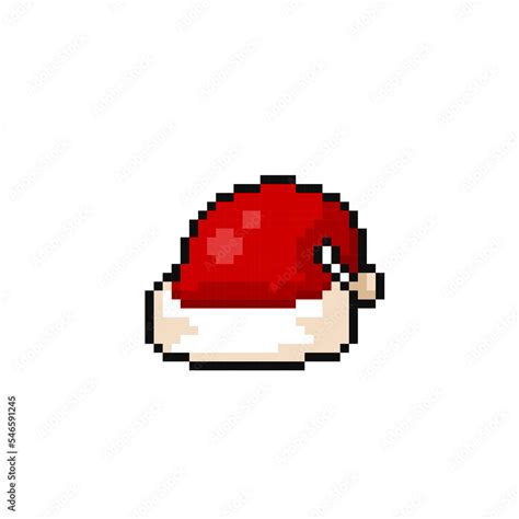 santa hat in pixel art style Stock Vector | Adobe Stock