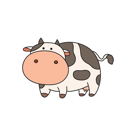 Kids drawing Cartoon Vector illustration cute cow icon Isolated on ...