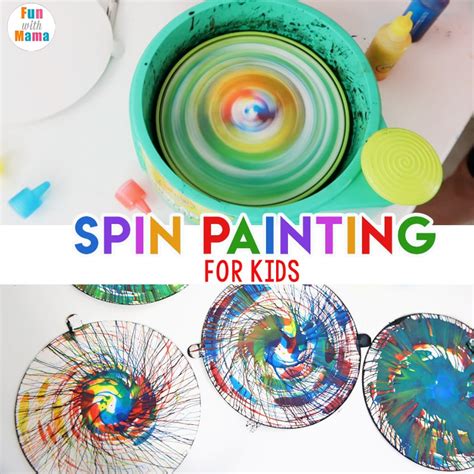 Action Art Spin Painting For Kids - Fun with Mama