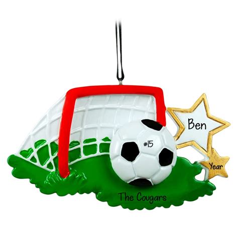 Personalized Soccer Ball & Goal Post Ornament | Personalized Ornaments ...