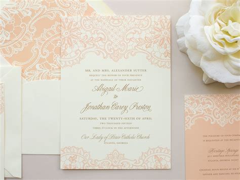 Elegant Lace Wedding Invitation Vintage Lace Invitation