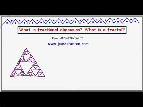 What is Fractional Dimension and What is a Fractal? (TANTON Mathematics ...