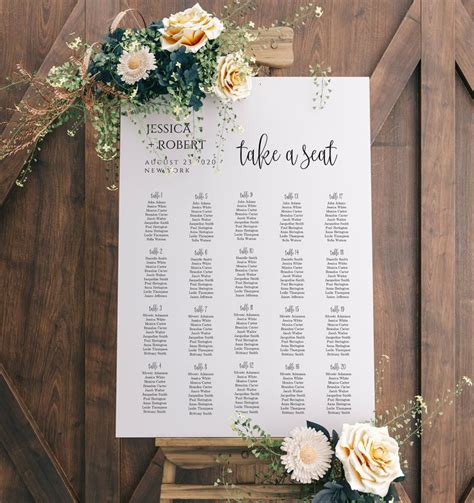 Wedding Seating Chart Template Alphabetical