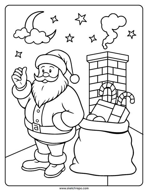 Santa Coloring Pages – Sketch Repo