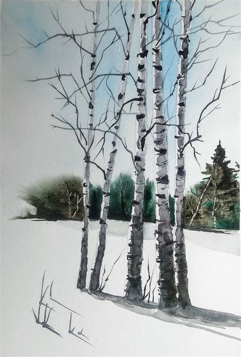 Original Watercolour Painting by Jim Lagasse Silver Birch | Etsy Birch ...