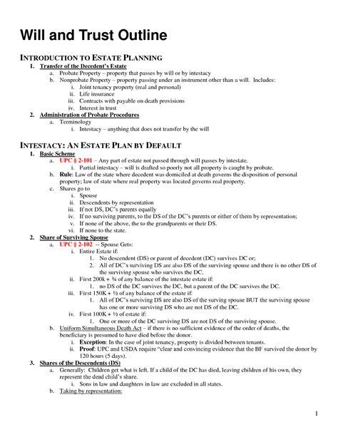 Examples Of Wills - Free Printable Documents