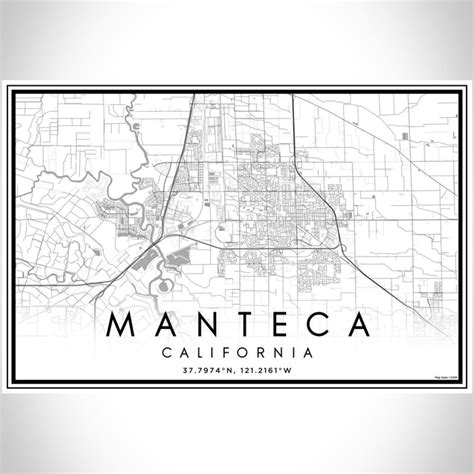 Manteca - California Map Print in Classic — JACE Maps