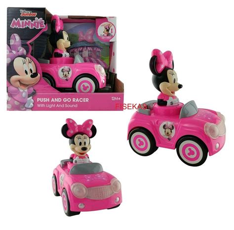 Disney Junior Minnie Mouse Pink Car Push and Go Racer w/ Light & Sound ...